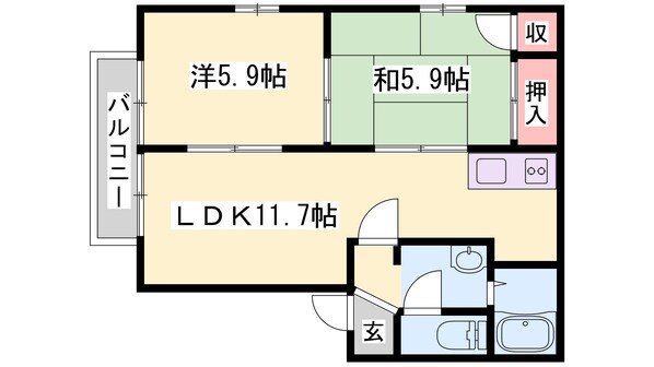 京口駅 徒歩28分 2階の物件間取画像